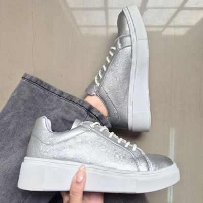 ZAPATILLAS URBANAS - Código: ZU87-PLATEADO-37